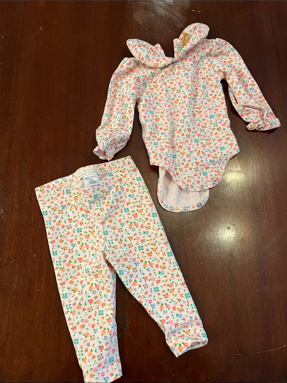 The Beaufort Bonnet Company Pink Floral Baby Leggings Set